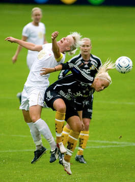 Nilla Fischer, LDB och Mikaela Björklund, Bälinge nickar