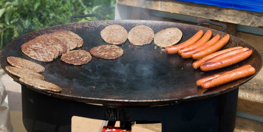 Grill, grillad korv, hamburgare, mat, snabbmat