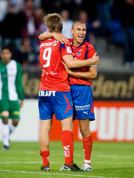 Henrik Larsson och Andreas Dahl, jubel