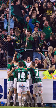 0-1, Tobias Holmqvist, jubel på plan och läktaren
