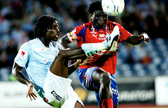 Jimmy Dixon, MFF och Razak Omotoyossi, HIF