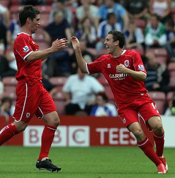 Stuart Downing, Middlesbrough. Jubel