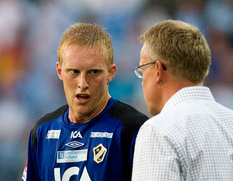 Peter Larsson och tränare Jan  Janne Andersson