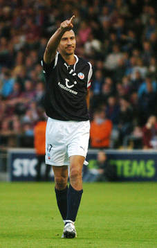 Fotboll, kval, UEFA-cupen; Henrik Larsson, jubel,