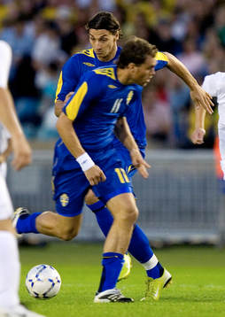 Johan Elmander och Zlatan Ibrahimovic, Sverige