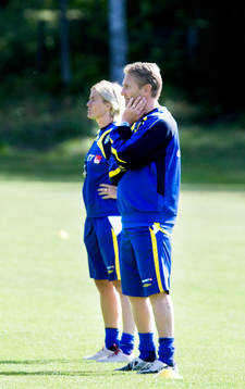 Thomas Dennerby, förbundskpaten och Anneli Larsson