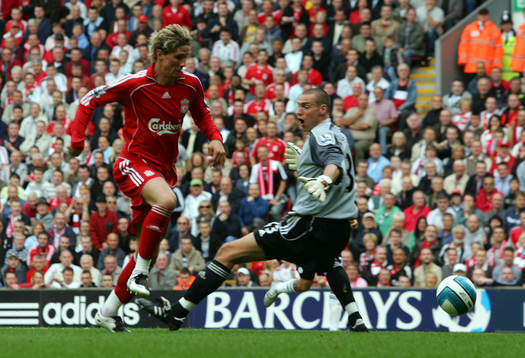 Fernando Torres. Liverpool rundar Stephen Bywater, Derby