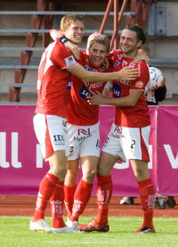 Viktor Elm, Patrik Ingelsten och Arthur Sorin, Kalmar, jubel