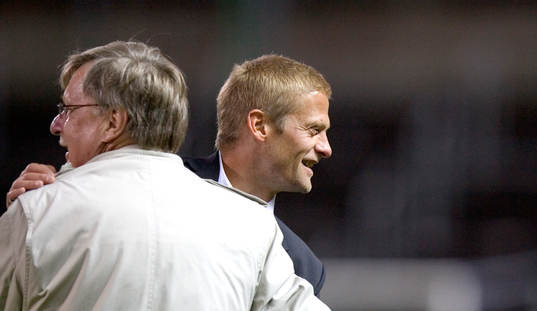 Siggi Jonson, tränare och Bosse Lundqvist, ordförande.