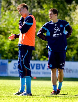 Nicklas Bendtner och Daniel Agger, Danmark