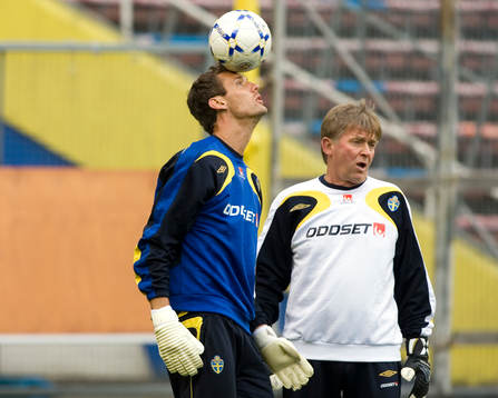 Andreas Isaksson, målvakt, Sverige och Lennart Ljung,