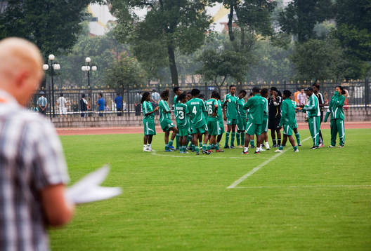 Fotboll, VM, dam, Nigeria, träning