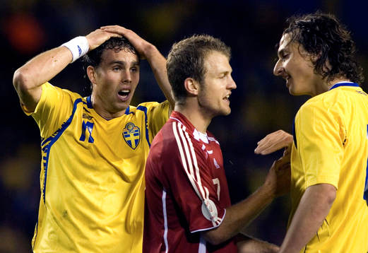 Johan Elmander, Sverige, Daniel Jensen, Danmark och Zlatan