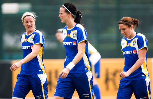 Victoria Svensson, Lotta Schelin och Hanna Ljungberg