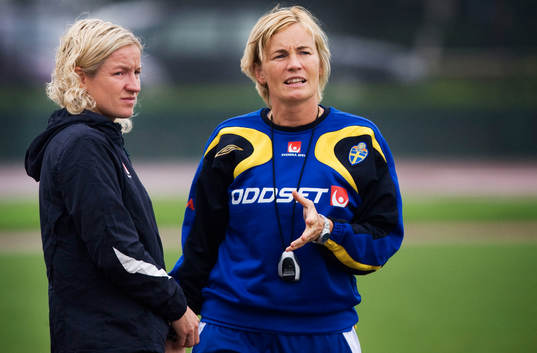 Lilie Persson, ass. förbundskapten, tränare och Victoria