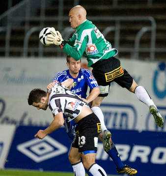 Johan Patriksson och Lee Baxter, målvakt