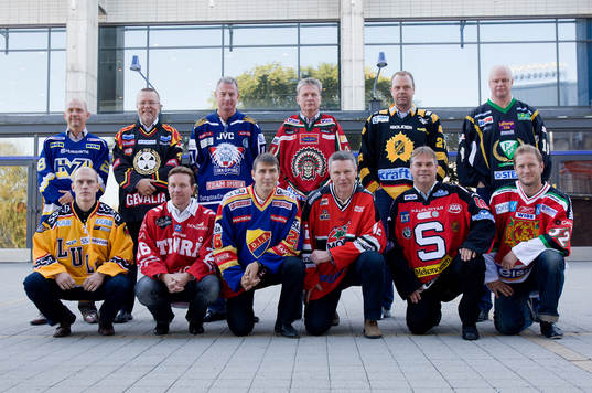 Gruppbild, tränare, bakre raden frv, Kent Johansson, HV71,