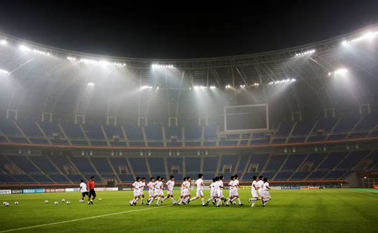 Fotboll, dam, VM, träning, Nordkorea
