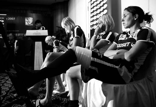 Fotboll, Dam, VM, presskonferens, Sverige åkte ur