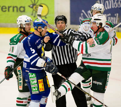 Linus Persson, Kenny Jönsson, Rögle, Johan Elgh, domare