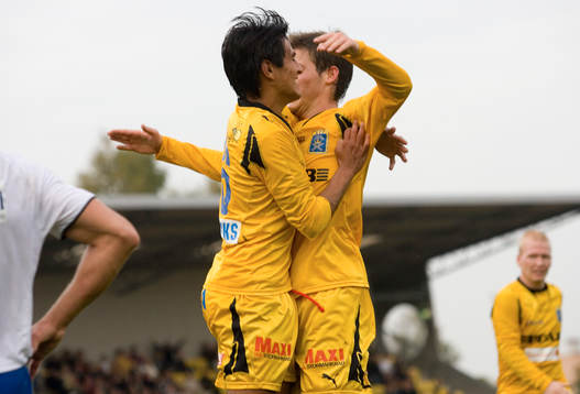 Antonio Rojas och Elil Samuelsson, Ängelholm. Jubel.