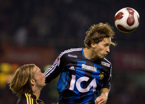 Patrik Karlsson, AIK, och Andrej Komac, Djurgården