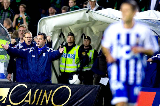 Jonas Olsson, Stefan Rehn, tränare, Göteborg, Jubel