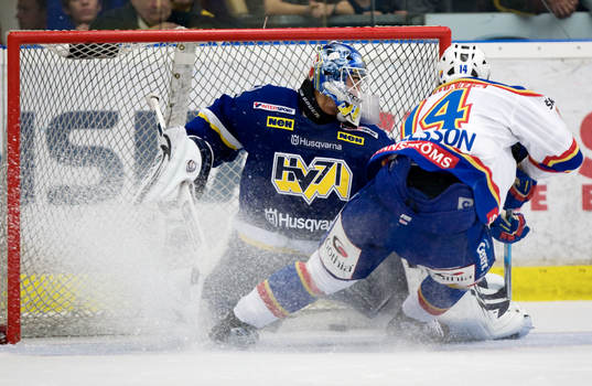 Stefan Liv, målvakt, HV71 och Dick Axelsson, Djurgården