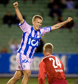 Pontus Wernbloom, Göteborg, jubel. Rosa bandet