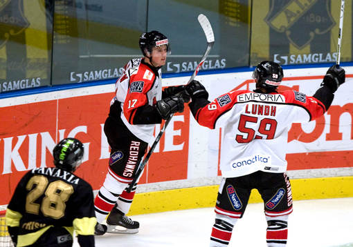Marcus Paulsson, Malmö, och Patrik Lundh, jubel