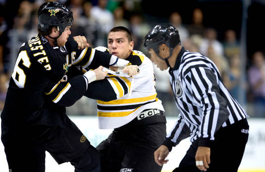 Brad Winchester, Dallas Stars och Milan Lucic, Boston
