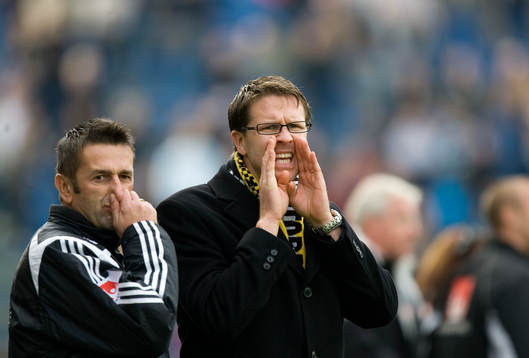 Rikard Norling och Nebojsa Novakovic, tränare, AIK.