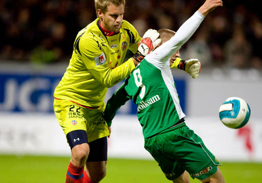 Oskar Berglund, målvakt, Helsingborg och Petter Andersson,