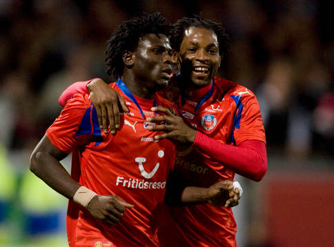 Razak Omotoyossi och Rene Makondele, Helsingborg, jubel