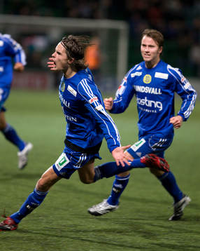 Mikael Lustig, Sundsvall gör 1-0, jubel
