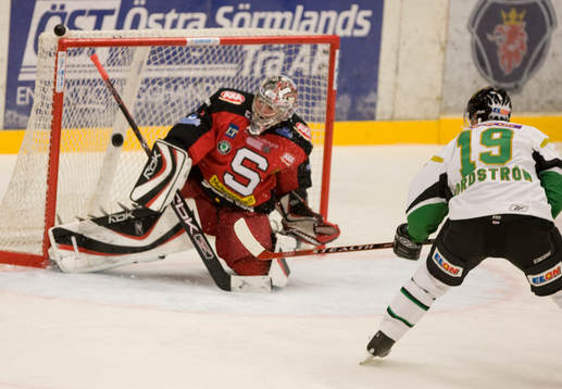Jhonas Enroth, målvakt, Södertälje och Peter Nordström,