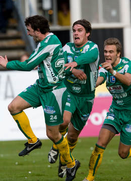 Aleksander Kitic och David Leinar, Ljungskile, jubel