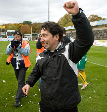 Ljungskile är klara för Allsvenskan, jubel. David Wilson,