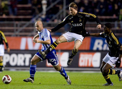 Thomas Olsson, IFK Göteborg, Mats Rubarth, AIK, och Khari