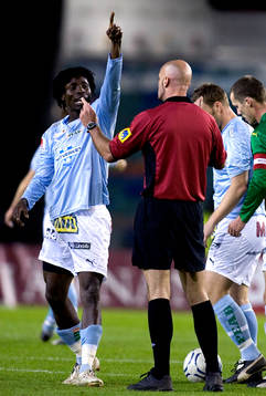 Jimmy Dixon, Malmö FF, protest, Stefan Johannesson, domare