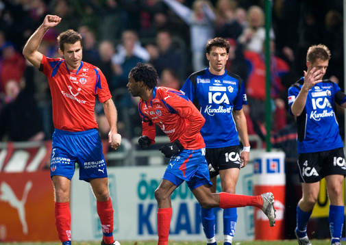 Andreas Jakobsson, Rene Makondele, Helsingborg, jubel.