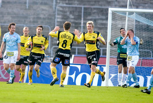 Anders Svensson, Elfsborg, gjorde 1-1, jubel. Depp i Malmö