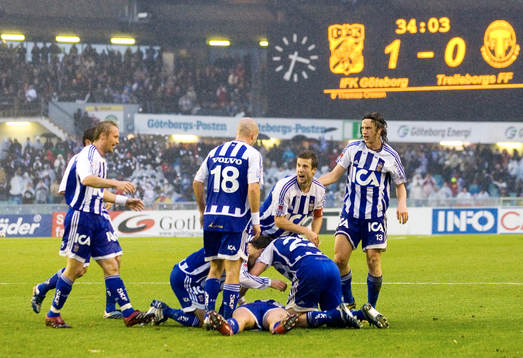 2-0, hela Blåvitt jublar. Jubel