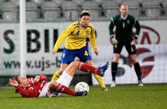 Cathrine Paaske Sørensen och Danmark  föll mot Sverige