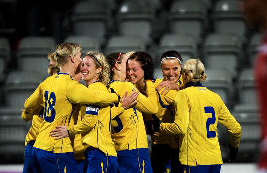 Victoria Svensson, Jessica Landström och Lotta Schelin