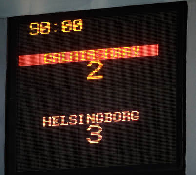 Slutresultatet: 2-3. Resultat, resultattavla