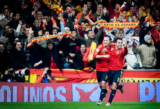 Casc och Xavi, Spanien jubel