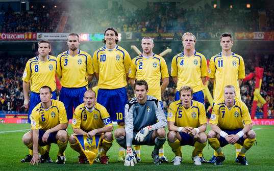 Anders Svensson, Olof Mellberg, Zlatan Ibrahimovic, Mikael