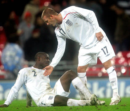 Micah Richards och David Beckham, depp