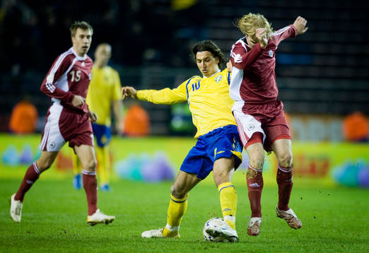 Zlatan Ibrahimovic och Juris Liazans, Lettland